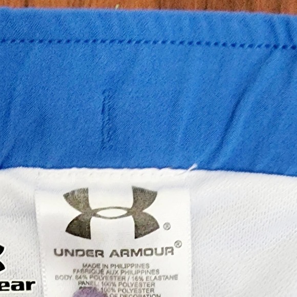 UNDERARMOUR HEATGEAR MESH POLYESTER BLUE SHORTS SIZE MED - Picture 4 of 6